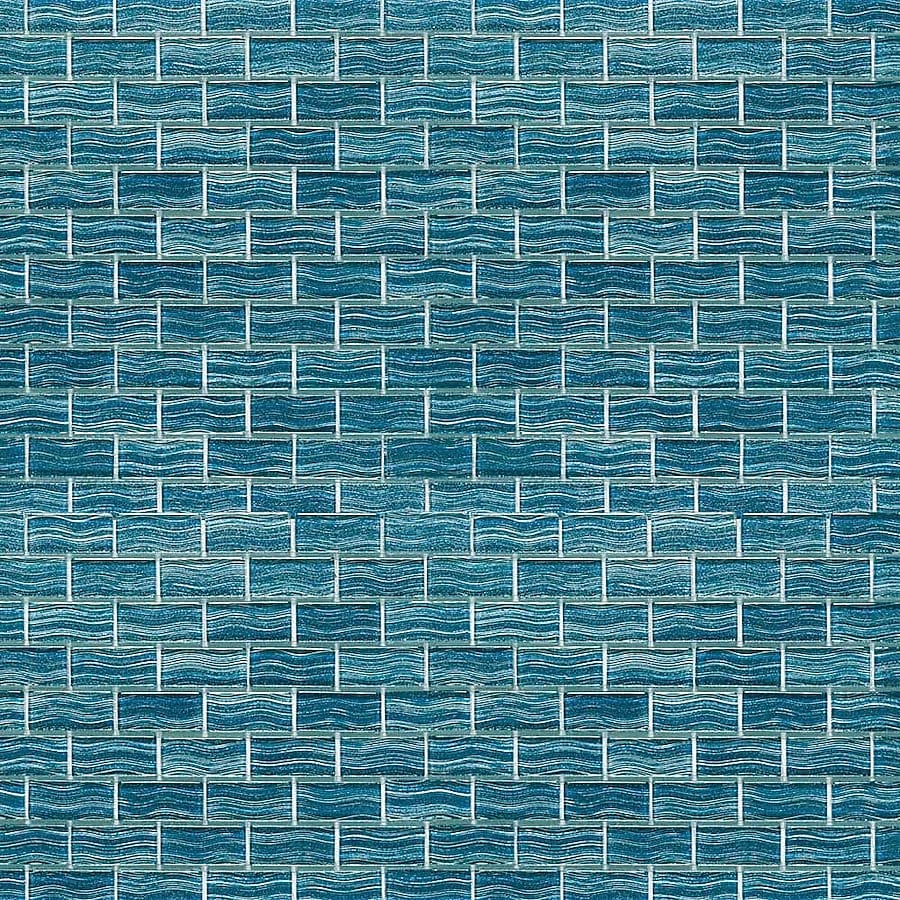 Elida Ceramica Tropics Teal 12-in x 12-in Glossy Glass Brick Wall Tile (10.648-sq. ft/ Carton)