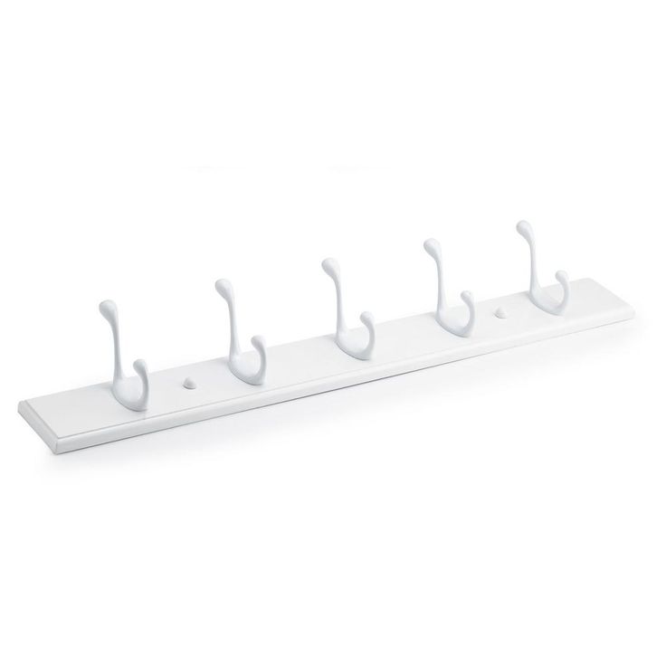 23-7/8 in. (605 mm) White Utility Hook Rack