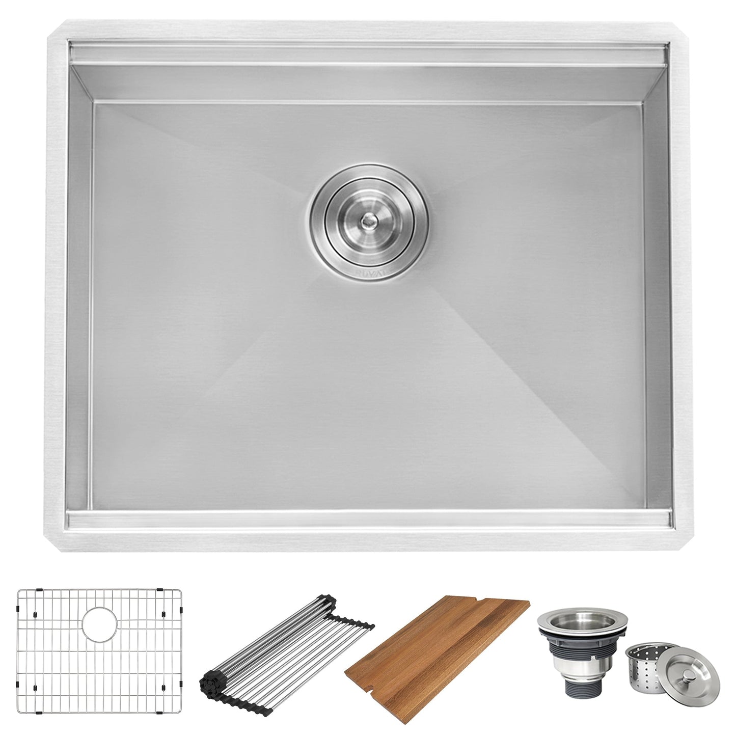 Ruvati Stainless Steel Undermount Laundry Sink with Drain - 21" x 18"