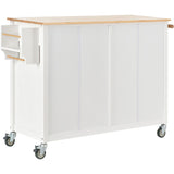 Nestfair White Wood Base with Mdf Wood Top Rolling Kitchen Island (18.5-in x 54.33-in x 36.22-in)