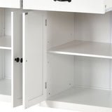 Nestfair White Wood Base with Mdf Wood Top Rolling Kitchen Island (18.5-in x 54.33-in x 36.22-in)
