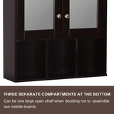 VEIKOUS 24.8-in x 30.3-in Surface Mount Brown Mirrored Medicine Cabinet