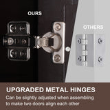 VEIKOUS 24.8-in x 30.3-in Surface Mount Brown Mirrored Medicine Cabinet