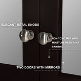 VEIKOUS 24.8-in x 30.3-in Surface Mount Brown Mirrored Medicine Cabinet