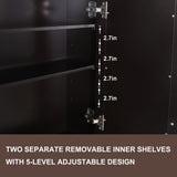 VEIKOUS 24.8-in x 30.3-in Surface Mount Brown Mirrored Medicine Cabinet