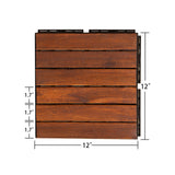 Maocao Hoom 12-in x 12-in Brown Prefinished Pressure Treated Wood Deck Tile (10-sq ft)
