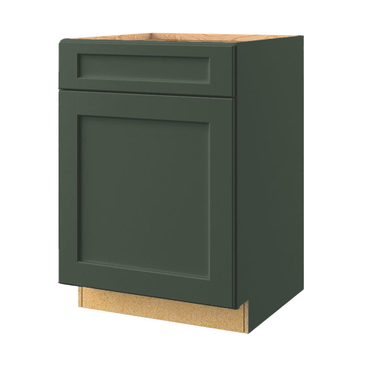 allen + roth Galway 24-in W x 34.5-in H x 24-in D Sage 1-Drawer Base Fully Assembled Cabinet (Flat Panel Shaker Style)