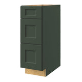 allen + roth Galway 12-in W x 34.5-in H x 24-in D Sage 3-Drawer Base Fully Assembled Cabinet (Flat Panel Style)