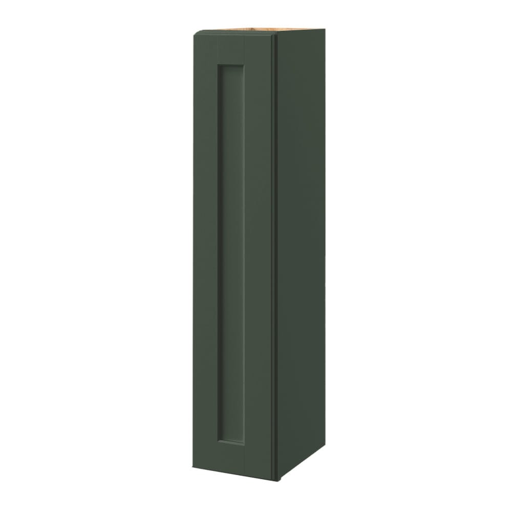 allen + roth Galway 9-in W x 39.125-in H x 12-in D Sage Wall Fully Assembled Cabinet (Flat Panel Square Door Style)