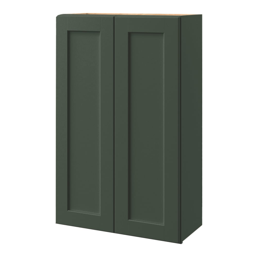 allen + roth Galway 27-in W x 42-in H x 12-in D Sage Wall Fully Assembled Cabinet (Flat Panel Square Door Style)