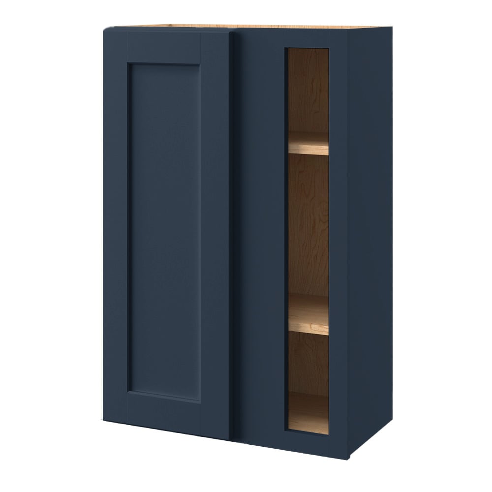 allen + roth Port 24-in W x 36.125-in H x 12-in D Navy Blind Corner Wall Fully Assembled Cabinet (Flat Panel Shaker Style)