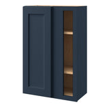 allen + roth Port 24-in W x 36.125-in H x 12-in D Navy Blind Corner Wall Fully Assembled Cabinet (Flat Panel Shaker Style)