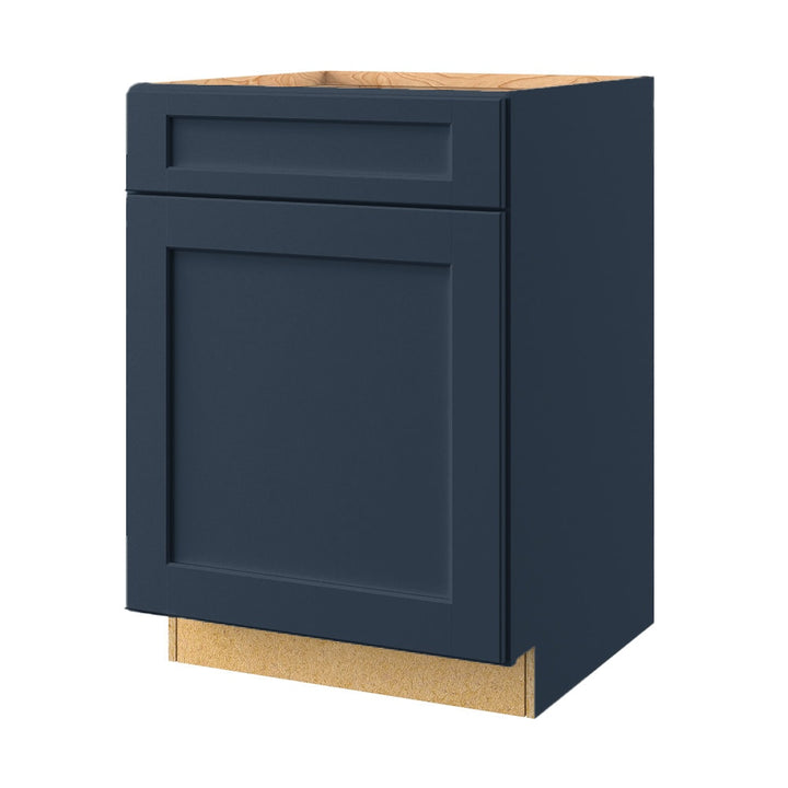 allen + roth Port 24-in W x 34.5-in H x 24-in D Navy 1-Drawer Base Fully Assembled Cabinet (Flat Panel Shaker Style)