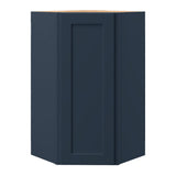 allen + roth Port 24-in W x 39.125-in H x 12-in D Navy Diagonal Corner Wall Fully Assembled Cabinet (Flat Panel Shaker Style)