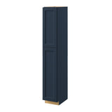 allen + roth Port 15-in W x 90-in H x 24-in D Navy Pantry Fully Assembled Cabinet (Flat Panel Shaker Door Style)