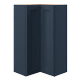 allen + roth Port 24-in W x 39.125-in H x 12-in D Navy Diagonal Corner Wall Fully Assembled Cabinet (Flat Panel Shaker Style)