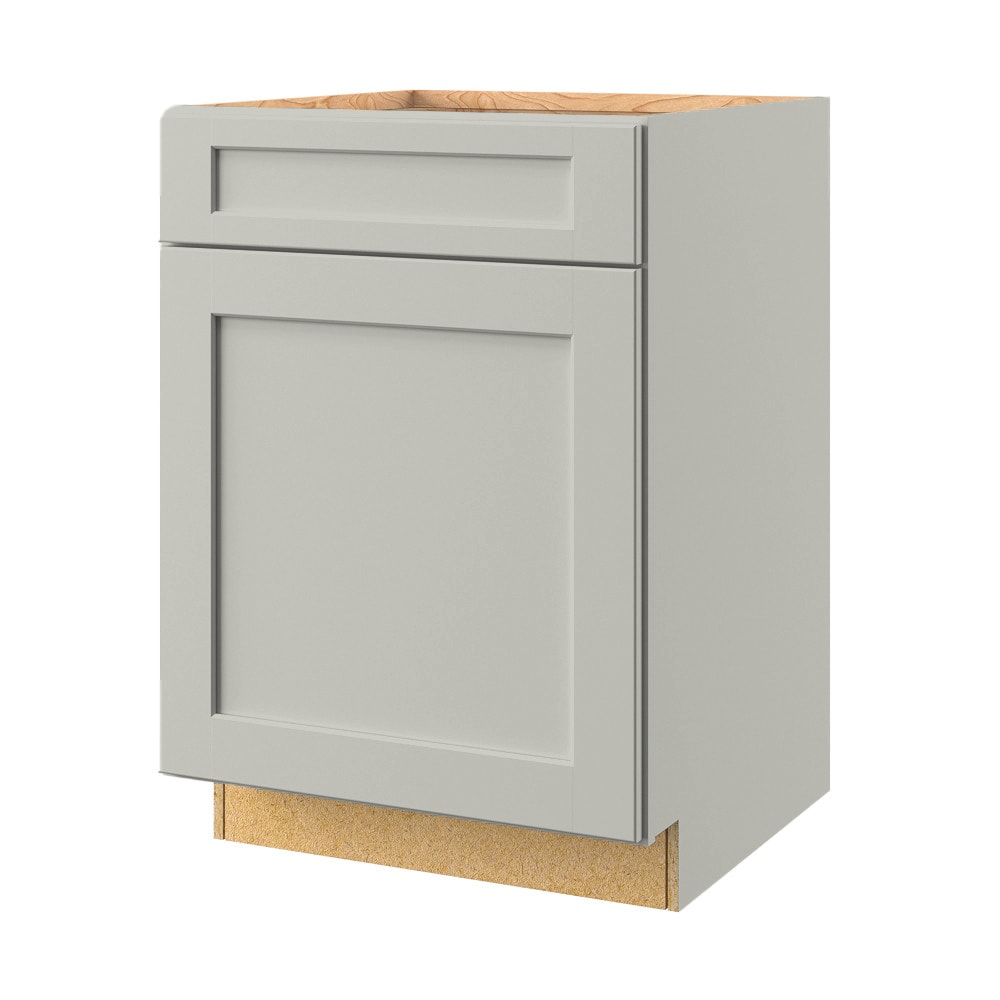 allen + roth Stonewall 24-in W x 34.5-in H x 24-in D Stone 1-Drawer Base Fully Assembled Cabinet (Flat Panel Shaker Style)