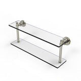 Washing Square Collection 22 in. 2-Tiered Glass Shelf in Matte Black - Super Arbor
