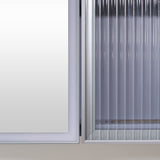 WELLFOR FLORA Solid Wood 30-in x 28-in Lighted LED Surface Mount Lavender Mirrored Soft Close Medicine Cabinet