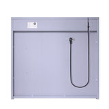 WELLFOR FLORA Solid Wood 30-in x 28-in Lighted LED Surface Mount Lavender Mirrored Soft Close Medicine Cabinet