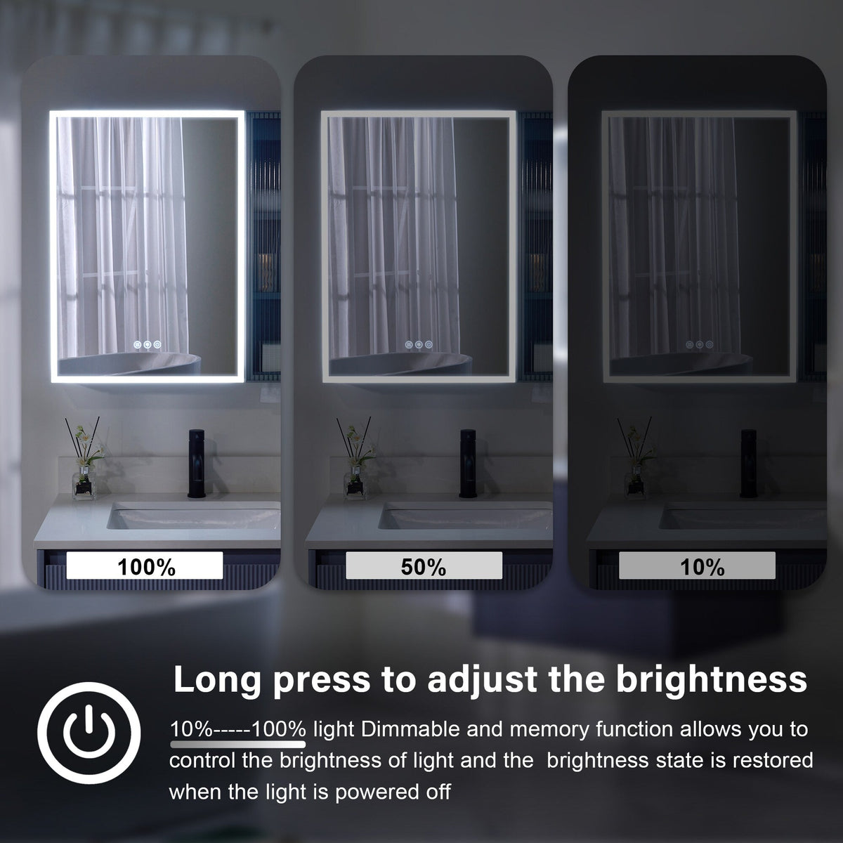 WELLFOR FLORA Solid Wood 30-in x 28-in Lighted LED Surface Mount Lavender Mirrored Soft Close Medicine Cabinet