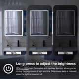 WELLFOR FLORA Solid Wood 30-in x 28-in Lighted LED Surface Mount Lavender Mirrored Soft Close Medicine Cabinet