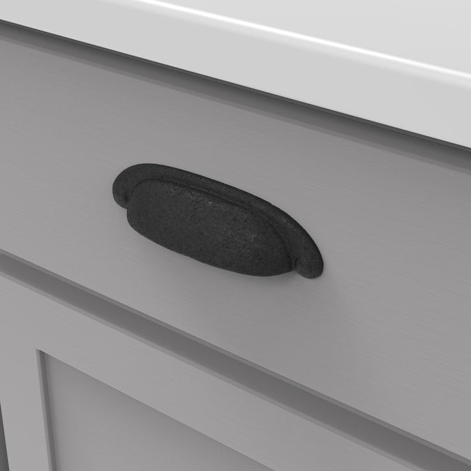 Hickory Hardware Refined Rustic 3-in or 3-3/4-in (96mm) Center to Center Dual Mount Oval Cup Drawer Pull