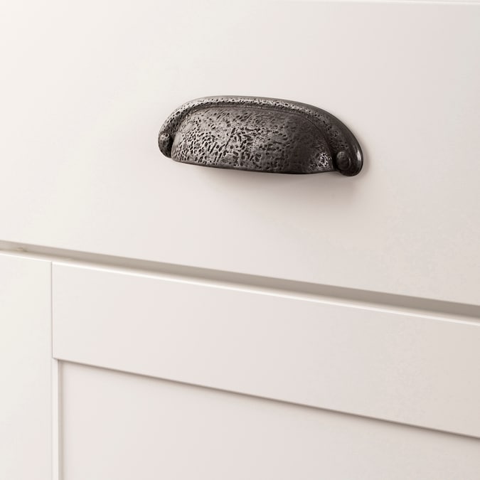Hickory Hardware Refined Rustic 3-in or 3-3/4-in (96mm) Center to Center Dual Mount Oval Cup Drawer Pull