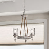 Kichler Minnow 3-Light Distressed White Coastal Chandelier
