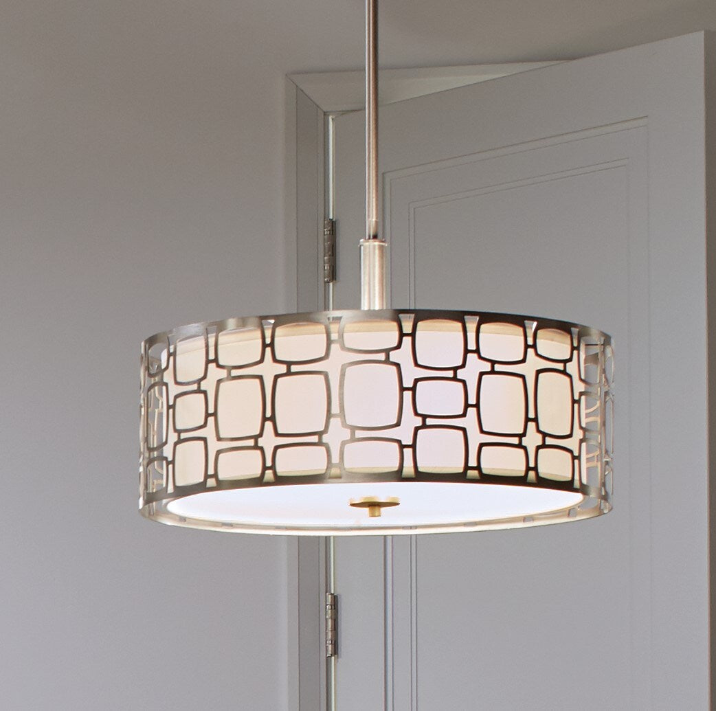 Kichler Sabine 13-in Brushed Nickel Modern/Contemporary 2-Light Incandescent Semi-Flush Mount Light