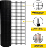 Bybafun 50-ft x 4-ft 17-Gauge Black PVC Coated Steel Welded Wire Rolled Fencing with Mesh Size 1/2-in x 1/2-in