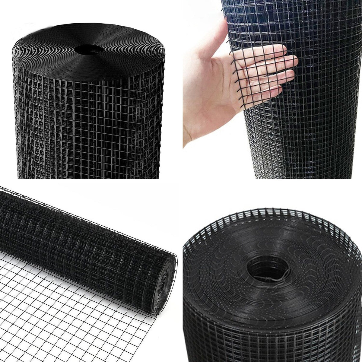 Bybafun 50-ft x 4-ft 17-Gauge Black PVC Coated Steel Welded Wire Rolled Fencing with Mesh Size 1/2-in x 1/2-in