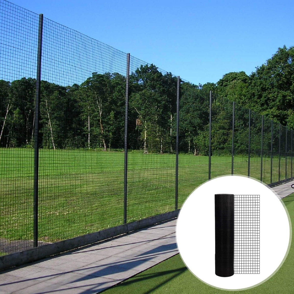 Bybafun 50-ft x 4-ft 17-Gauge Black PVC Coated Steel Welded Wire Rolled Fencing with Mesh Size 1/2-in x 1/2-in