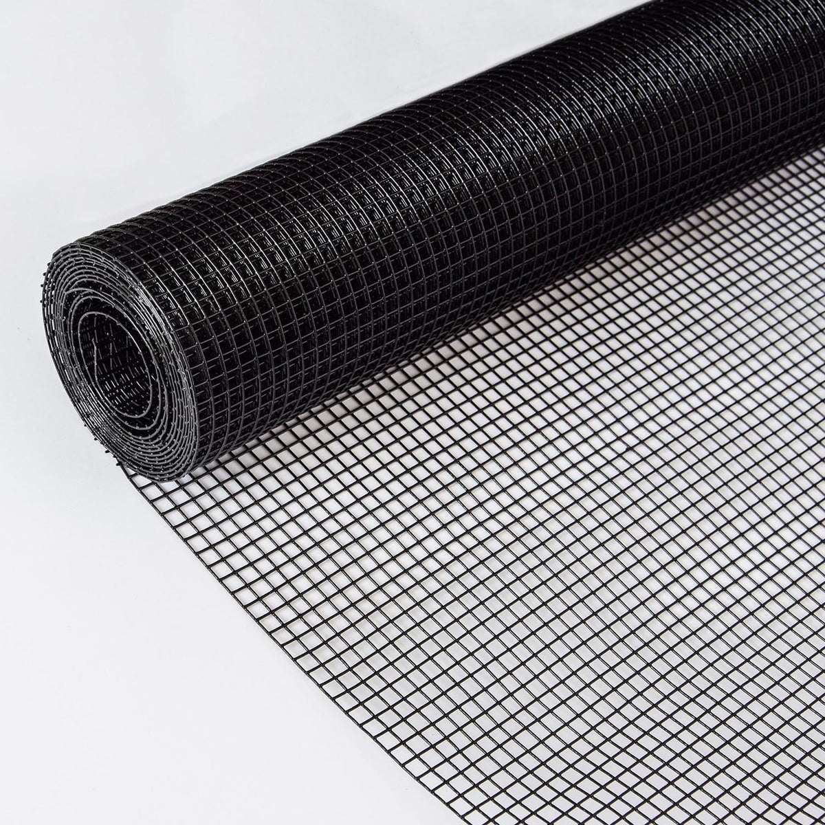 Bybafun 50-ft x 4-ft 17-Gauge Black PVC Coated Steel Welded Wire Rolled Fencing with Mesh Size 1/2-in x 1/2-in