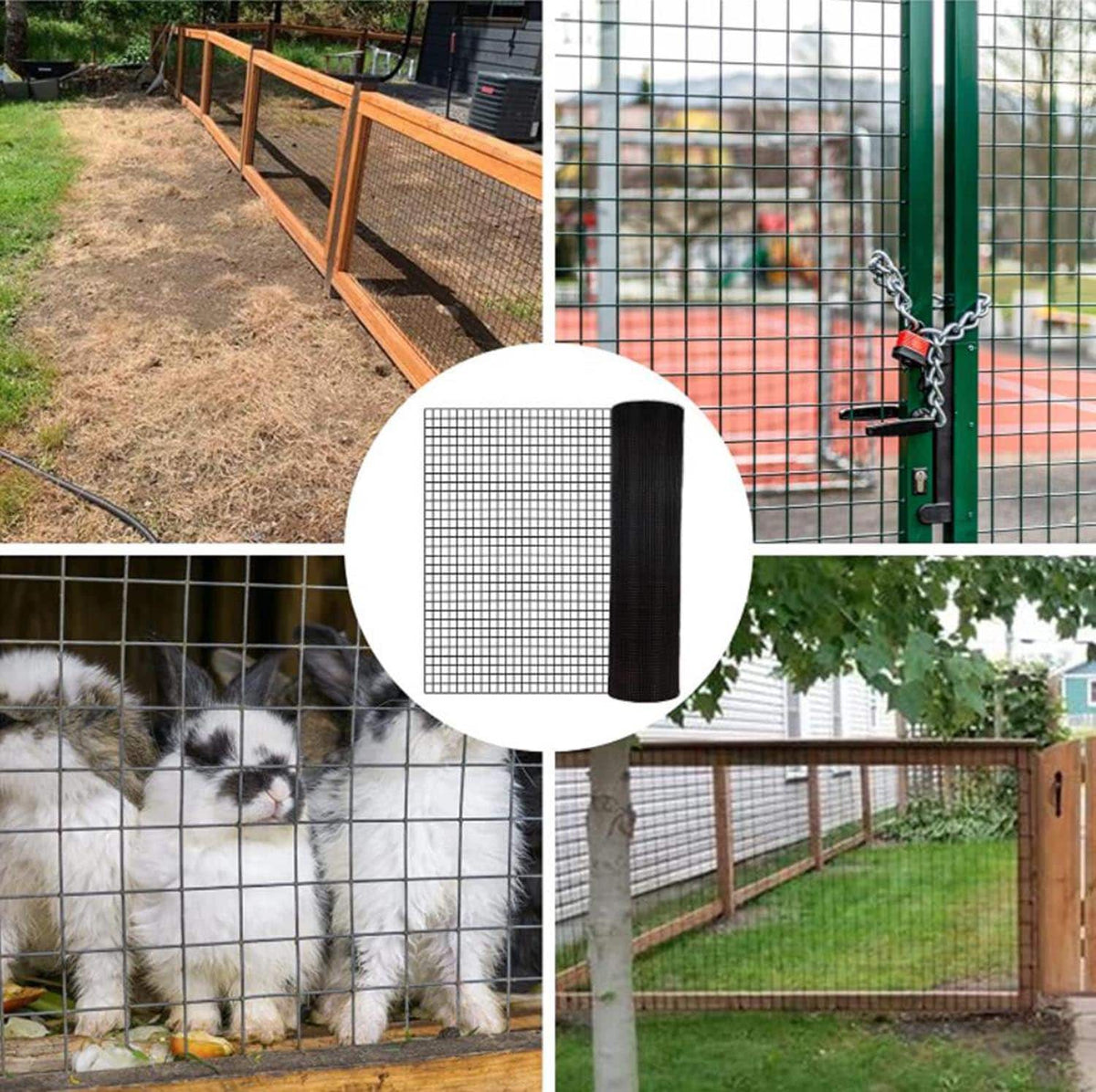 Bybafun 50-ft x 4-ft 17-Gauge Black PVC Coated Steel Welded Wire Rolled Fencing with Mesh Size 1/2-in x 1/2-in