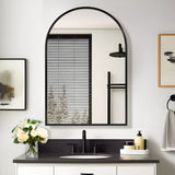 24-in x 36-in Surface/Recessed Mount White Mirrored Arched Medicine Cabinet