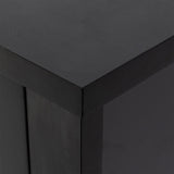 WELLFOR Traditional Black Wood Cabinet with 6 Doors and 6 Shelves, Retro Shell-shaped Handle