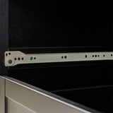 WELLFOR Traditional Black Wood Cabinet with 6 Doors and 6 Shelves, Retro Shell-shaped Handle