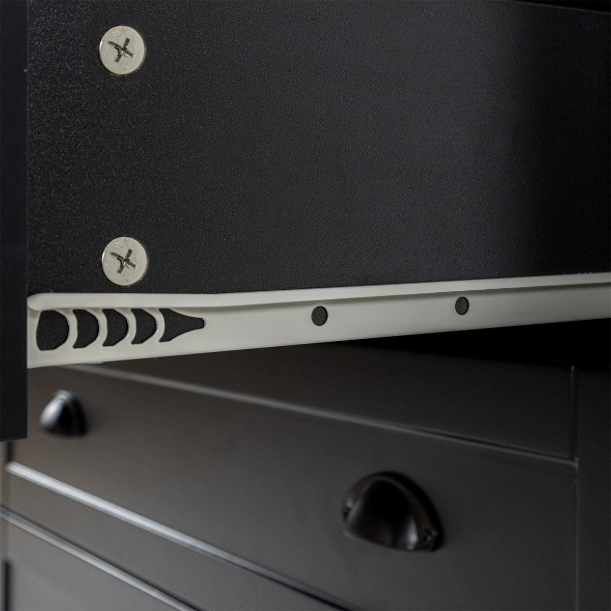 WELLFOR Traditional Black Wood Cabinet with 6 Doors and 6 Shelves, Retro Shell-shaped Handle
