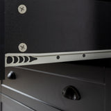 WELLFOR Traditional Black Wood Cabinet with 6 Doors and 6 Shelves, Retro Shell-shaped Handle