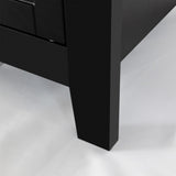 WELLFOR Traditional Black Wood Cabinet with 6 Doors and 6 Shelves, Retro Shell-shaped Handle