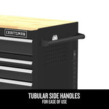 CRAFTSMAN 2000 Series 51.2-in L x 37.5-in H 8-Drawer Rolling Black Wood Work Bench with Butcher Block Top
