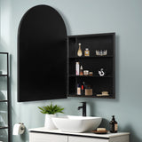 24-in x 36-in Surface/Recessed Mount White Mirrored Arched Medicine Cabinet