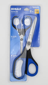 Kobalt Stainless Steel Non-Slip Soft Grip Scissor Set, 5.5-in & 8.5-in