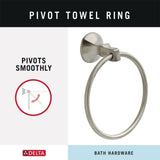 Delta Ashlyn Brilliance Stainless Steel Wall Mount Towel Ring
