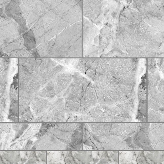 Origin 21 Grey Essense Bullnose 3-in x 12-in Polished Porcelain Marble Look Floor and Wall Tile (0.234-sq. ft/ Piece)