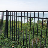 Freedom New Haven 5-ft H Black Aluminum Spaced Picket Flat-top Decorative Fence Gate