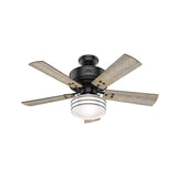 Hunter Cedar Key 44-in Matte Black LED Indoor/Outdoor Ceiling Fan with Remote (5-Blade)