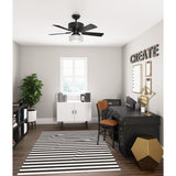 Hunter Cedar Key 44-in Matte Black LED Indoor/Outdoor Ceiling Fan with Remote (5-Blade)