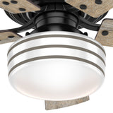 Hunter Cedar Key 44-in Matte Black LED Indoor/Outdoor Ceiling Fan with Remote (5-Blade)